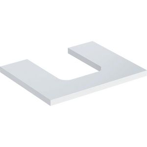 Wastafelblad voor opzetwastafel 60cm wit hoogglans uitsparing afgerond gecentreerd ONE