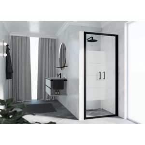 Deur Zeph 2.0 2B 66 2-Delige Klapde.66-72 Strip Motief Zwart