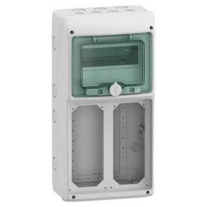 Verdeler contactdoos combinatie 1x8 mod 2 openingen 103x225mm (