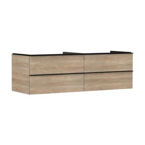 Onderkast Natural Oak 1560x550mm 4x la voor consoles met waskom greepkleur mat zwart Xelu Q 54092670