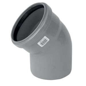 PVC manchet bocht 45° 200mm SN4 grijs mof/spie