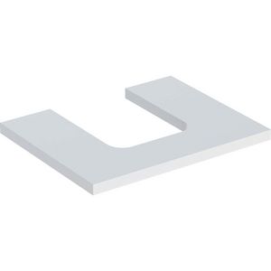 Wastafelblad voor opzetwastafel 60cm mat wit uitsparing afgerond gecentreerd ONE