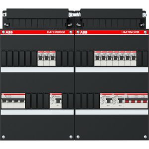 Installatiekast 10x achter 3x 30mA = HS + D 3-fasen