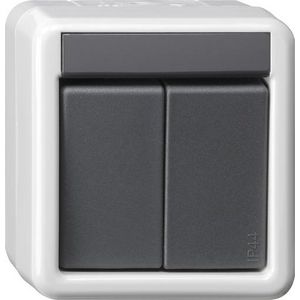 Drukcontact -BA 2-voudig 1-punts KNX spatwaterdicht opbouw grijs