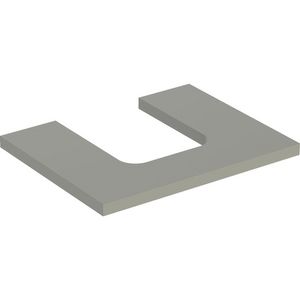 Wastafelblad voor opzetwastafel 60cm greige mat uitsparing afgerond gecentreerd ONE
