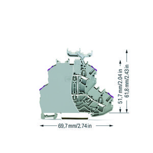2etageklem 4-draads rijg afsl.plaat 2002-2238/099-000 VVE=50