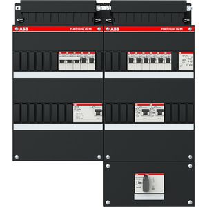 Installatiekast 8x achter 3x30mA + KT + HS 3-f