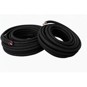 Rol a 30mtr. WICUClim Duo geisoleerde koperen koelleiding 1/4"+ 3/8" zwart (6,35mm/9,52mm)