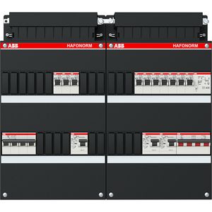 Installatiekast 10x achter 3x 30mA = HS + D + T 3-fasen