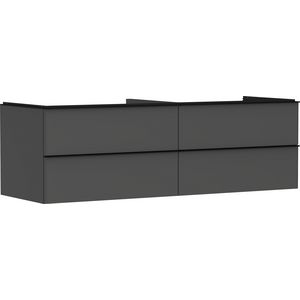 Onderkast mat grijs diamant 1560x550mm 4x la voor consoles met waskom greepkleur mat zwart Xelu Q 54091670