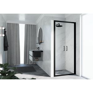 Deur Zeph 2.0 2B 66 2-Delige Klapde.66-72 Helder Glas Zwart