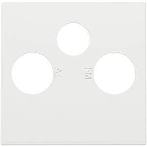 Afwerkingsset 2 enkelvoudige coaxaans. TV/FM/Satt. white c.