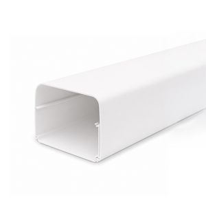 Lengte a 2mtr. leidinggoot met folie 140x90mm wit PVC RAL9001