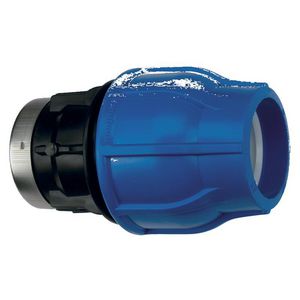 Schroefbus PP tyleen klem 110x3" bi. metaal PN12,5