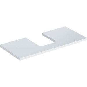 Wastafelblad voor opzetwastafel 105cm wit hoogglans uitsparing afgerond gecentreerd ONE