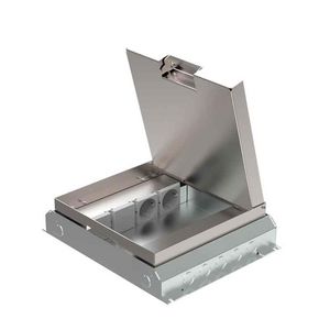 Vloercontactdoos instort 50mm 2x wandcontactdoos 4x M45 leeg RVS T25ZR