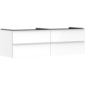 Onderkast wit hoogglans 1560x550mm 4x la voor consoles met waskom greepkleur mat wit Xelu Q 54090700