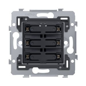 Sokkel 6-voudige pot.vrije drukknop 24V N.O. blauwe led