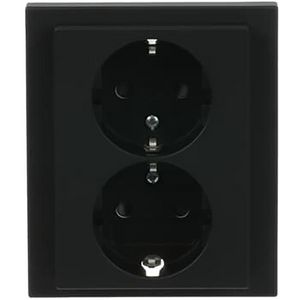 Wandcontactdoos ra dubbel kv inb f-mat zwart (202 EUJRB-885)