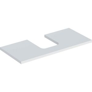 Wastafelblad voor opzetwastafel 105cm mat wit uitsparing afgerond gecentreerd ONE