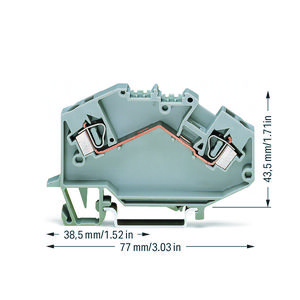2-draads rijgklem 4mm² Markering in het midden grijs VVE=50