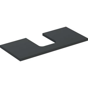 Wastafelblad voor opzetwastafel 105cm lava mat uitsparing afgerond gecentreerd ONE