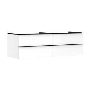 Onderkast wit hoogglans 1560x550mm 4x la voor consoles met waskom greepkleur mat zwart Xelu Q 54090670