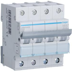 Installatieautomaat 3-polig + Nul 40A B-karakteristiek 6kA