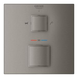 Afbouwdeel Grohtherm Cube omstel douche&baduitloop hard graphite geborsteld (mat donker grijs)