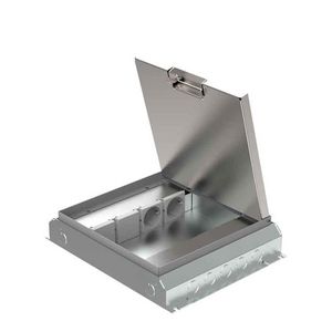 Vloercontactdoos instort 50mm 2x wandcontactdoos 4x M45 leeg RVS T15ZR.
