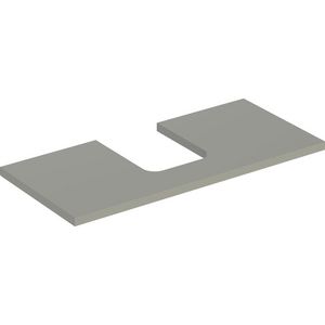 Wastafelblad voor opzetwastafel 105cm greige mat uitsparing afgerond gecentreerd ONE