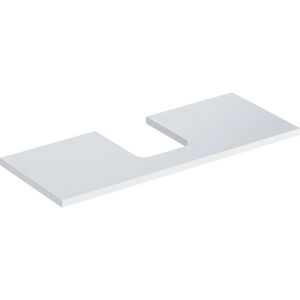 Wastafelblad voor opzetwastafel 120cm wit hoogglans uitsparing afgerond gecentreerd ONE