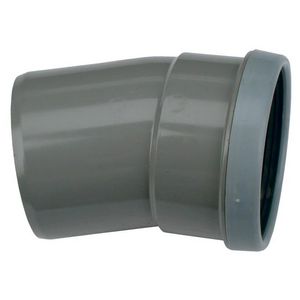 PVC manchet bocht 15° 500mm SN4 grijs mof/spie