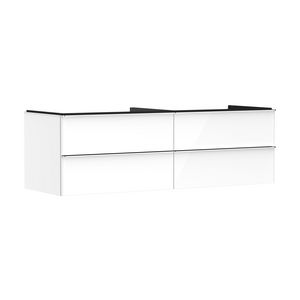 Onderkast wit hoogglans 1560x550mm 4x la voor consoles met waskom greepkleur chroom Xelu Q 54090000