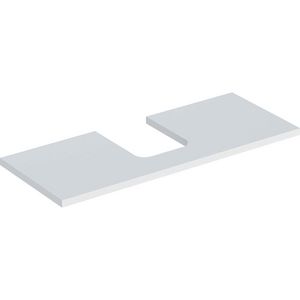 Wastafelblad voor opzetwastafel 120cm mat wit uitsparing afgerond gecentreerd ONE