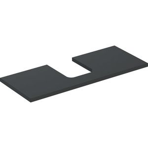 Wastafelblad voor opzetwastafel 120cm lava mat uitsparing afgerond gecentreerd ONE