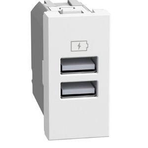 Light Now USB oplader type A+A - 15W - 1 module - wit