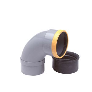 Wafix PVC betoninlaat 90° 125mm SN8 grijs mof/spie