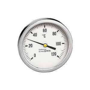 Thermometer achteraansluiting 1/2" 0-120°C. 80mm l 45mm