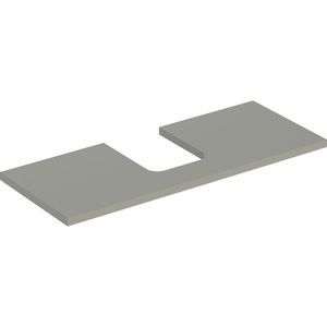 Wastafelblad voor opzetwastafel 120cm greige mat uitsparing afgerond gecentreerd ONE