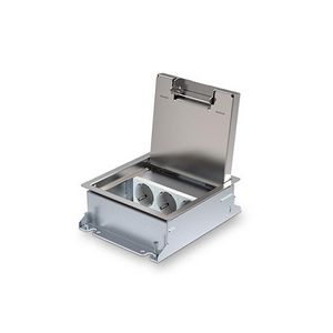Powerbox150 instort 55mm 3x wandcontactdoos RVS S15 klapdeksel