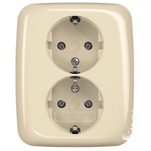 Wandcontactdoos ra dubbel inb SI creme (202 EUJR-212)