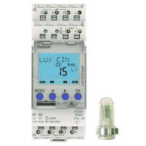 Schemerschakelaar met inbouw -lichtsensor 2 kanaals