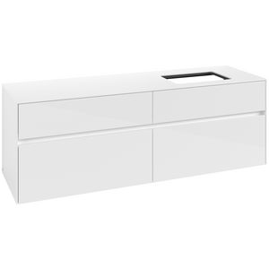 Wastafelonderkast Collaro 1600x548x500mm Glossy White C12200DH