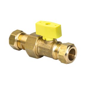 Gaskogelkraan messing knel 22xkoppeling knel 15mm g