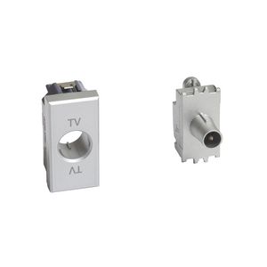 TV-eindwandcontactdoos wit/Tech/antraciet Axolute