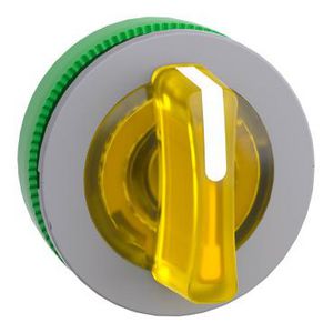 flush mounted XB5 yellow selector switch 3-position. cp grey