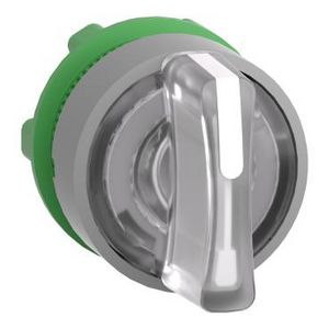white illum selector switch head 3-pos return left cp grey