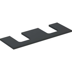 Wastafelblad voor opzetwastafel 135cm lava mat uitsparing afgerond links + rechts ONE