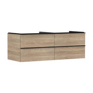Onderkast Natural Oak 1360x550mm 4x la voor consoles met waskom greepkleur mat zwart Xelu Q 54088670